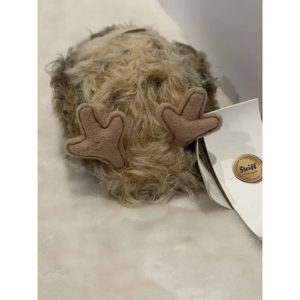 Steiff Wittie Owl 033315 Mohair Gray Brown Germany All Tags Button